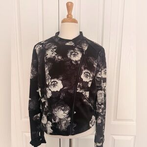 Colleen Lopez Floral Moto Jacket – Size Large – Fully Lined